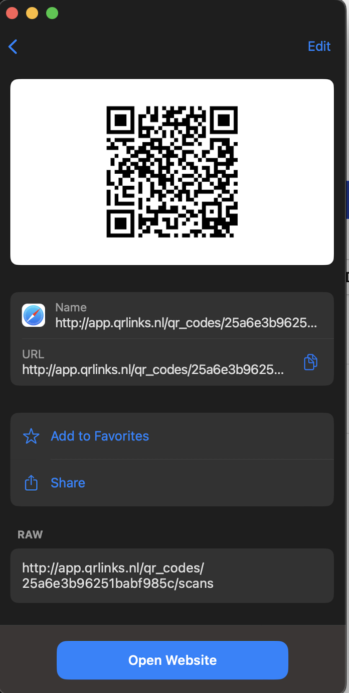 QRcode scanner app voor mac